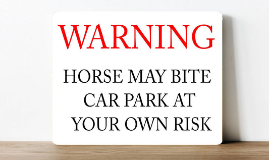 Warning Horse May Bite signage | Metal Sign Plaque
