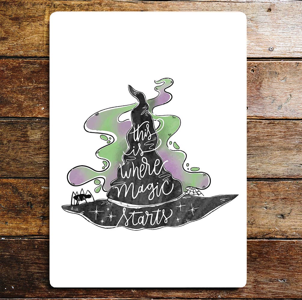 Witches Hat This Is Where Magic Starts | Metal Sign Plaque