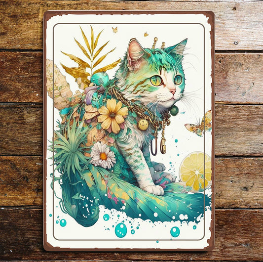 Crazy Cat Art | Metal Sign Plaque