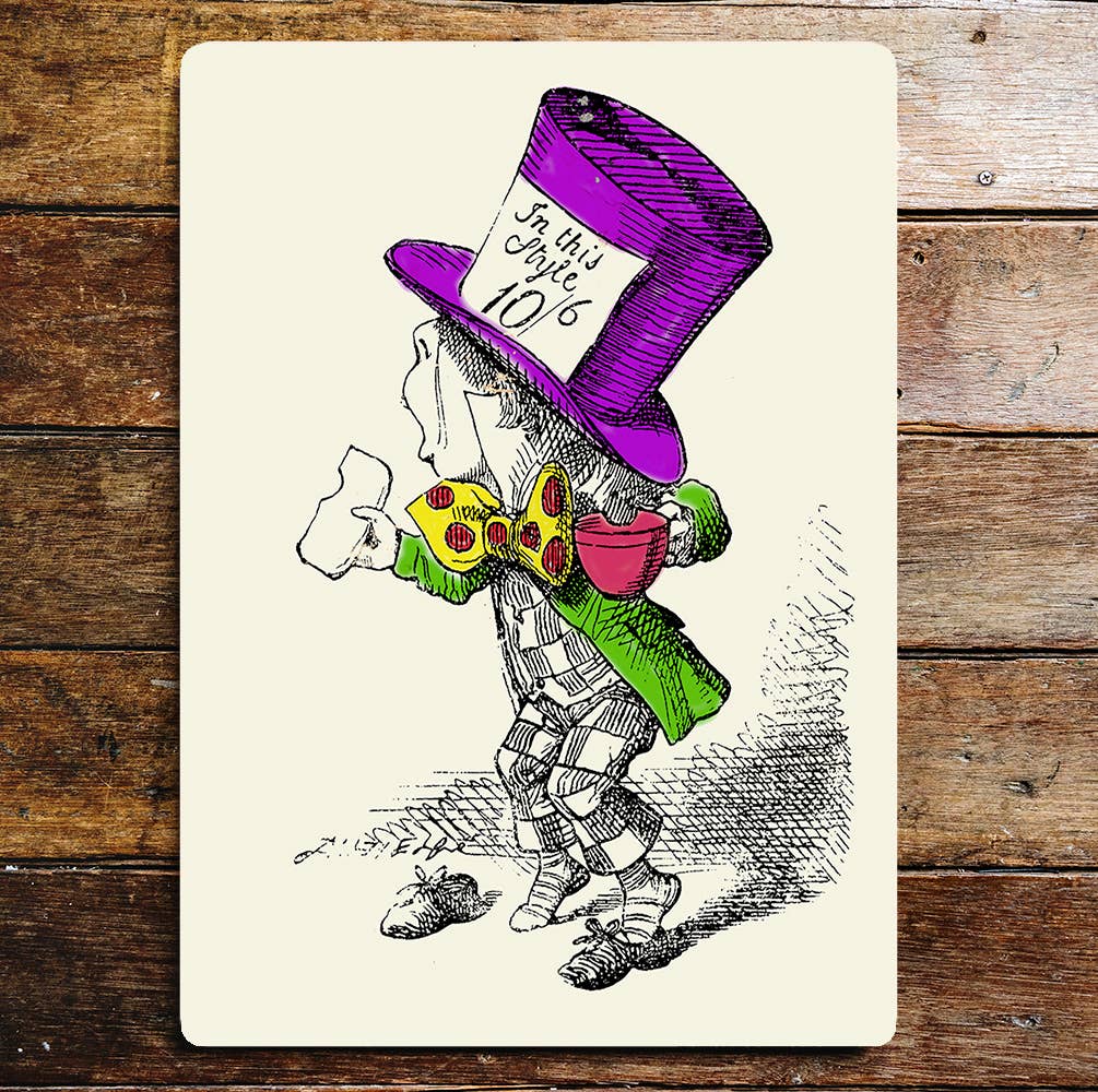 Mad Hatter Alice In Wonderland | Metal Sign Plaque