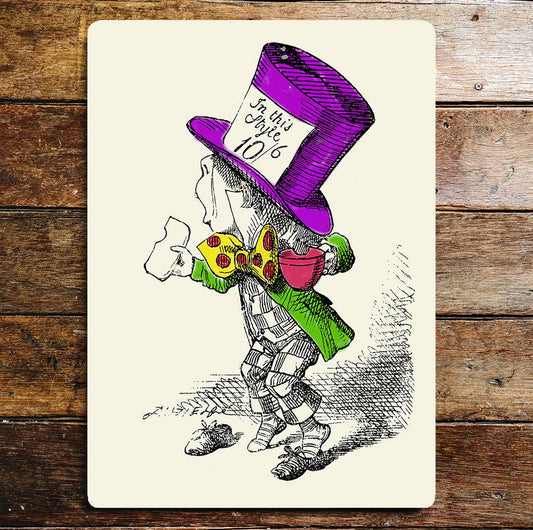 Mad Hatter Alice In Wonderland | Metal Sign Plaque