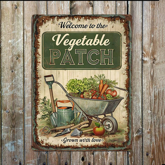 Welcome Vegetable Patch | Father's Day | Metal Sign Plaque