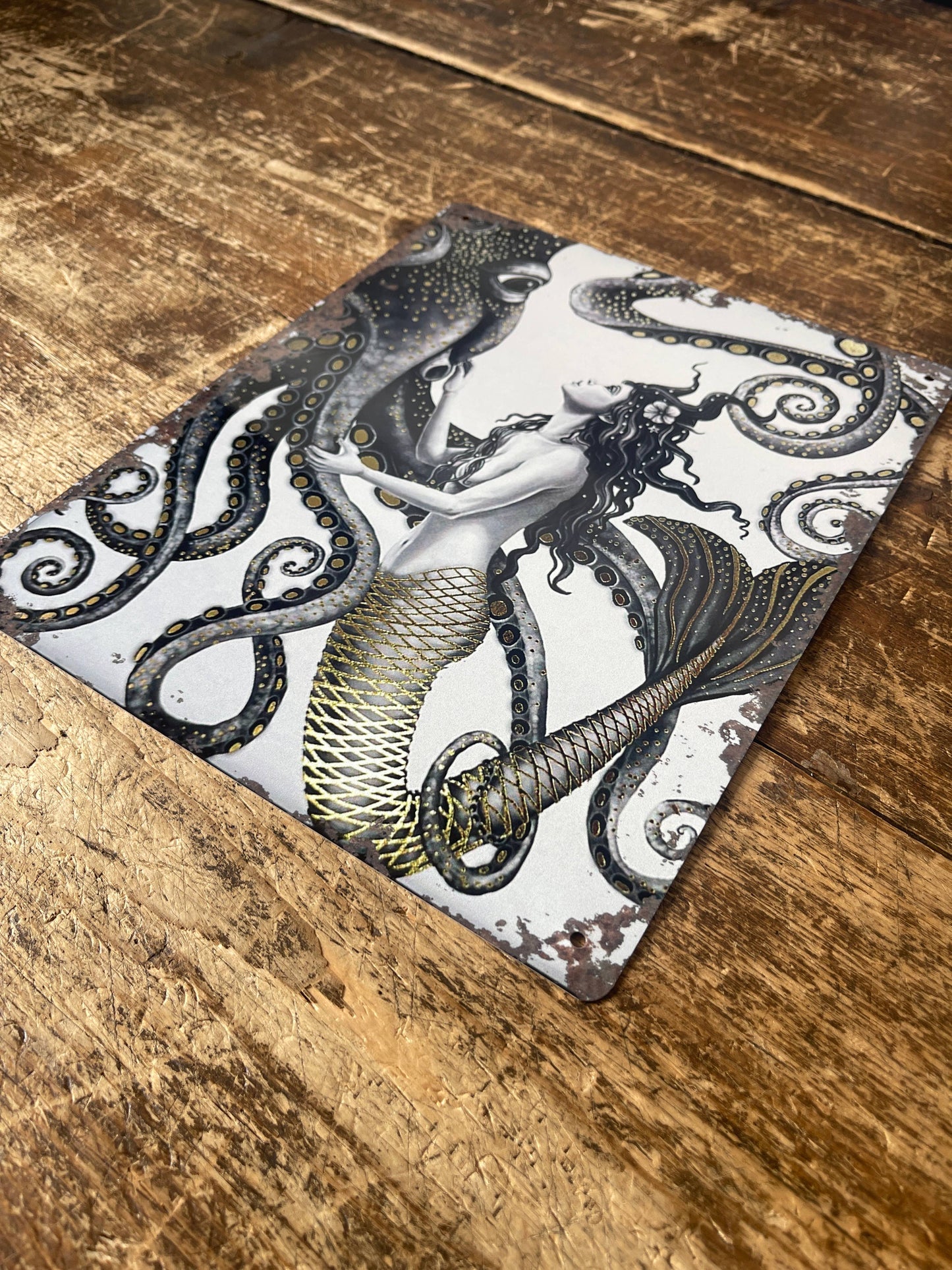 Mermaid Octopus | Metal Sign Plaque Sea Bathroom 3