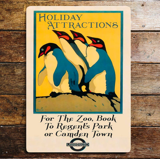 Holiday Attractions For The Zoo Penguins | Metal Sign