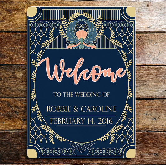 Welcome Wedding Personalized Custom | Metal Wall Sign