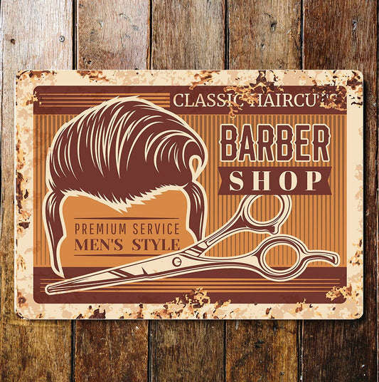 Barber Shop Premium Service For Men | Metal Sign Plaque