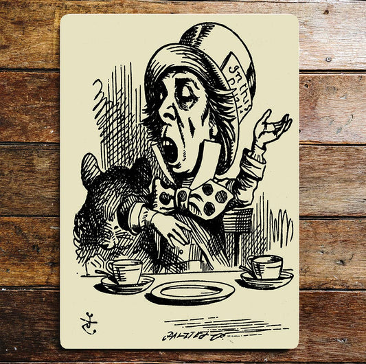 Alice in Wonderland Mad Hatter | Metal Wall Sign Plaque