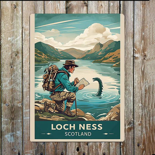 Loch Ness Monster | Scottish Scotland | Metal Sign Plaque