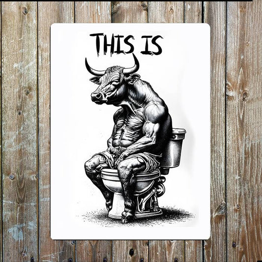 This Is Bull | Toilet Bathroom | Metal Sign Plaque