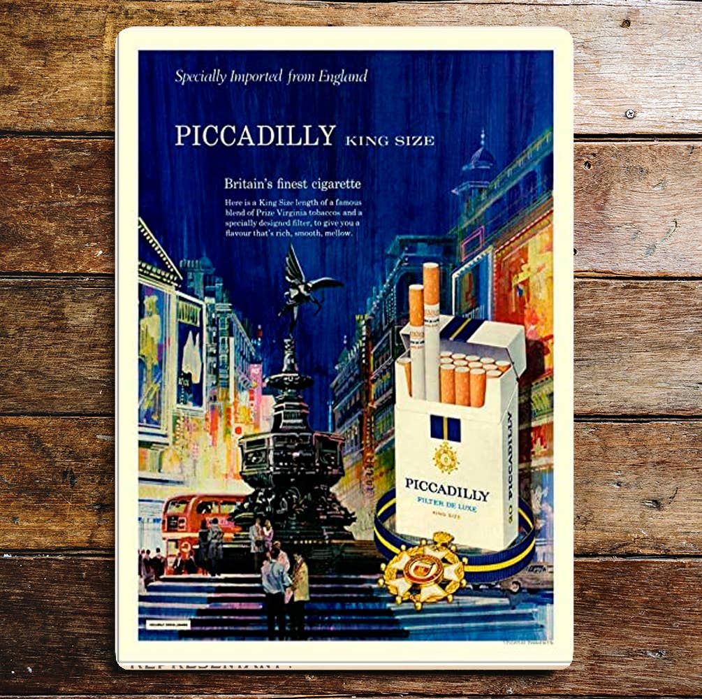 Piccadilly King Size Cigarette Metal Wall Sign