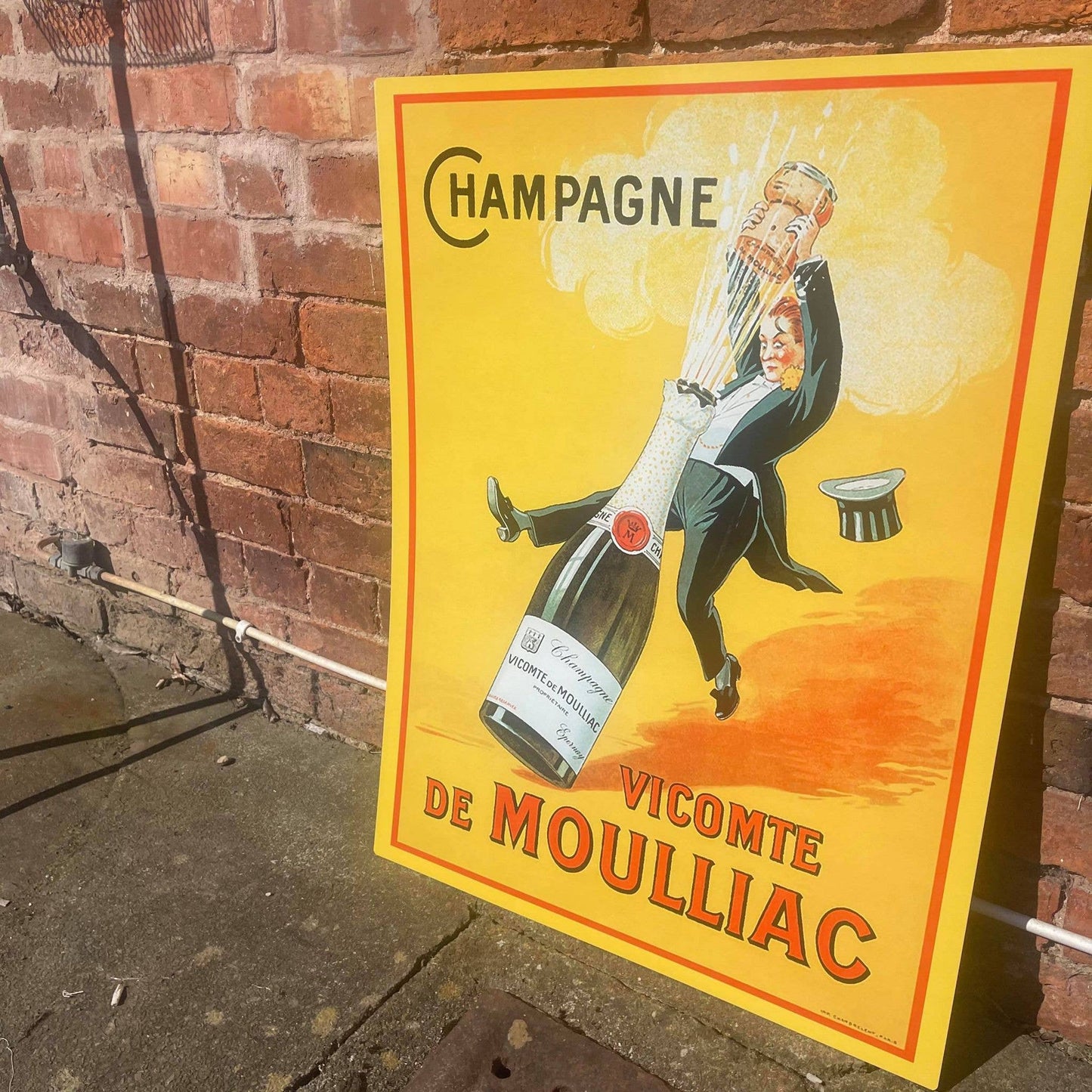 French Champagne Vicomte De Moulliac | Metal Sign Plaque