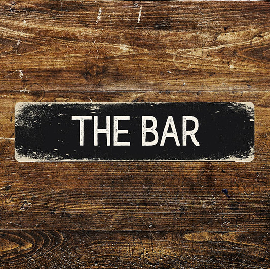The Bar Pub Sign Metal Long Sign Plaque