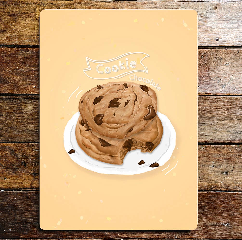 Stack Of Chocolate Cookies Metal Sign Plaque