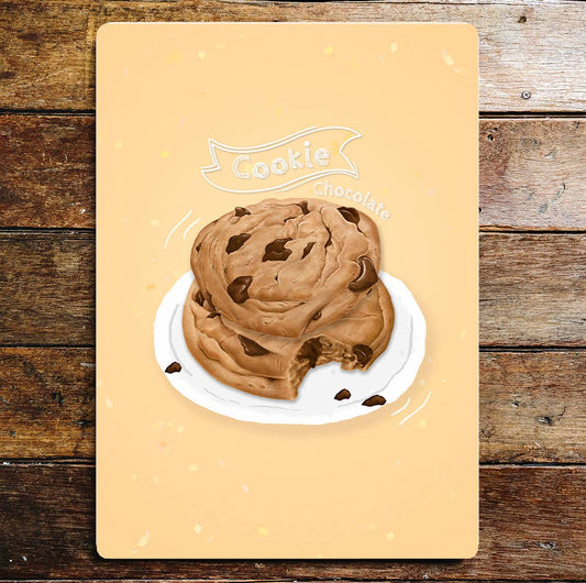Stack Of Chocolate Cookies Metal Sign Plaque
