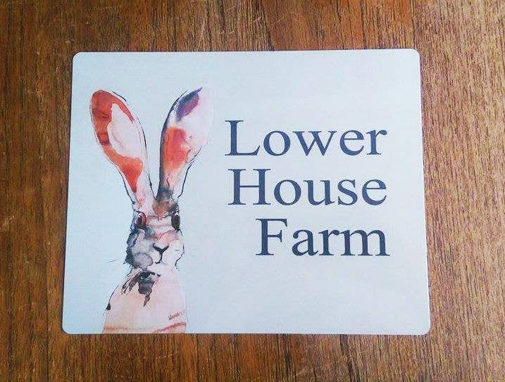 House Name Hare | Metal Personalised Art Wall Sign