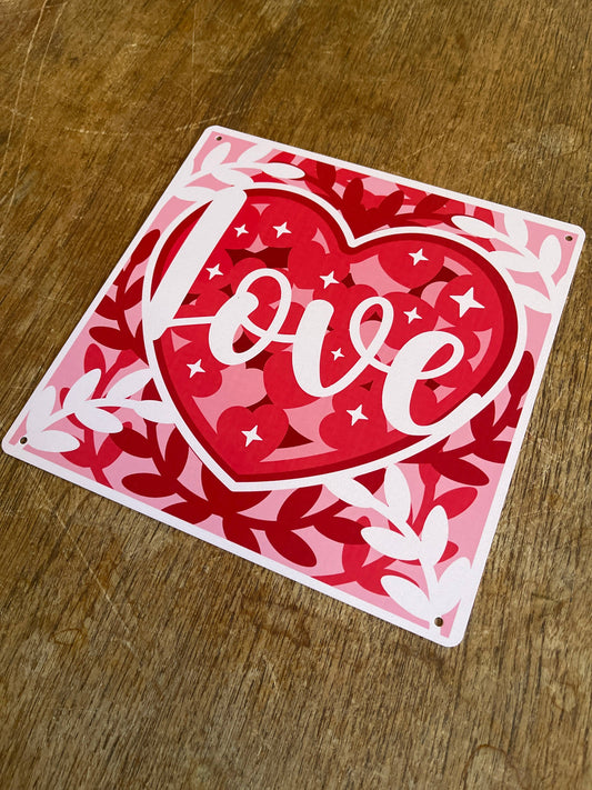 Love Heart valentine | Metal Sign Plaque Square
