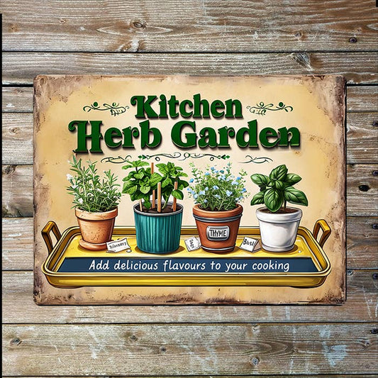 Kitchen Herb Garden | Kitchen | Metal Sign Plaque