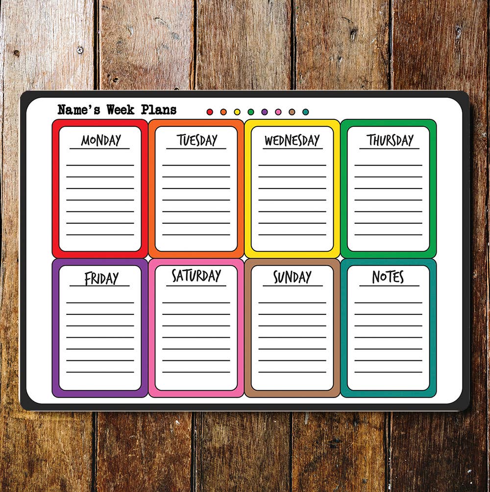 Weekly Planner Organize | Metal Sign Plaque