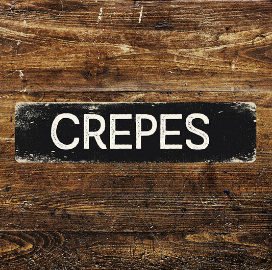 Crepe Kitchen Sign Metal Long Sign Plaque