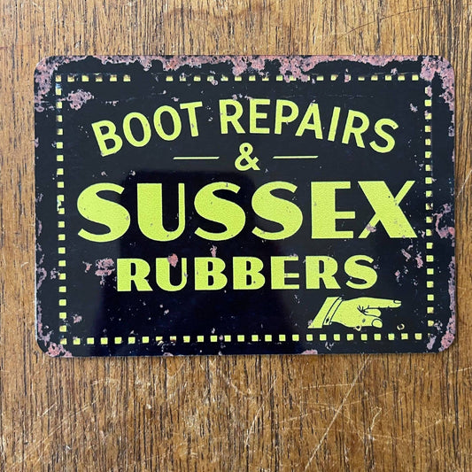 Boot Repairs & Sussex Rubbers | Metal Sign Plaque