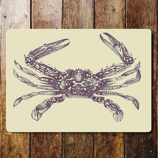 Crab Black And White | Metal Wall Sign