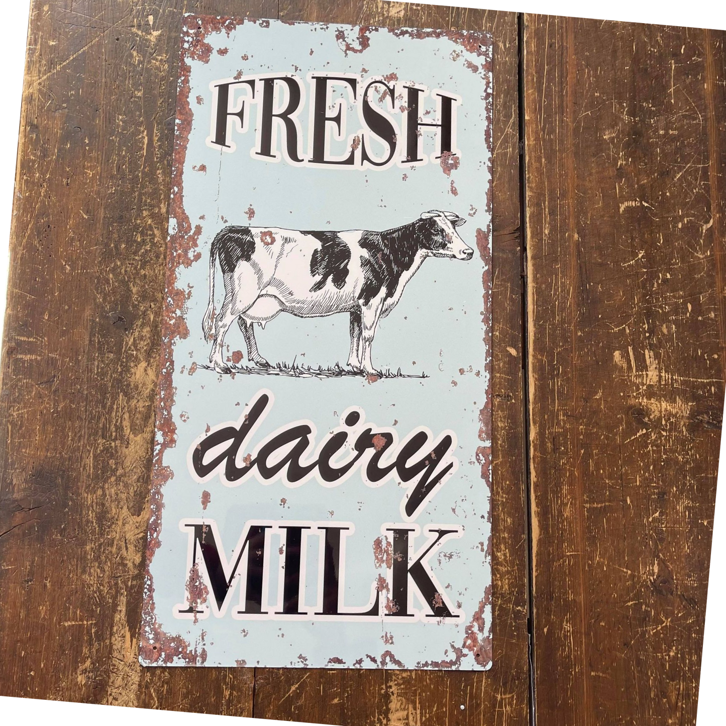 Fresh Dairy Milk Cow Farm Daily | Metal Sign