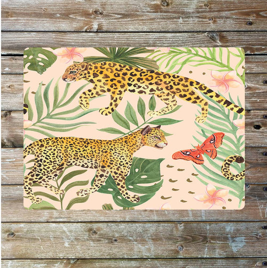 Leopard jungle butterfly snake leafs | Metal Sign Plaque
