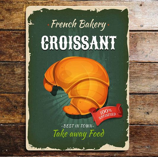 Croissant French Bakery | Metal Sign Plaque