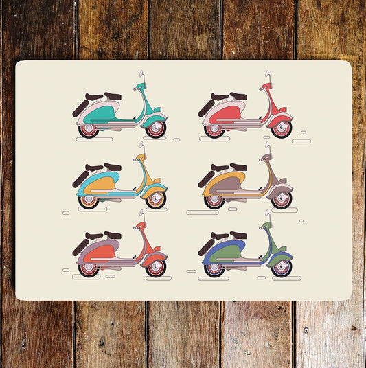 Scooters pattern vintage skin heads mods Metal Sign plaque