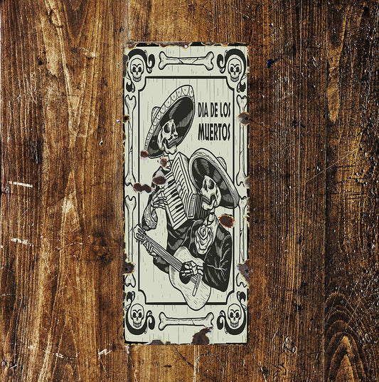 Day Of Dead Skeleton Art | Metal Sign