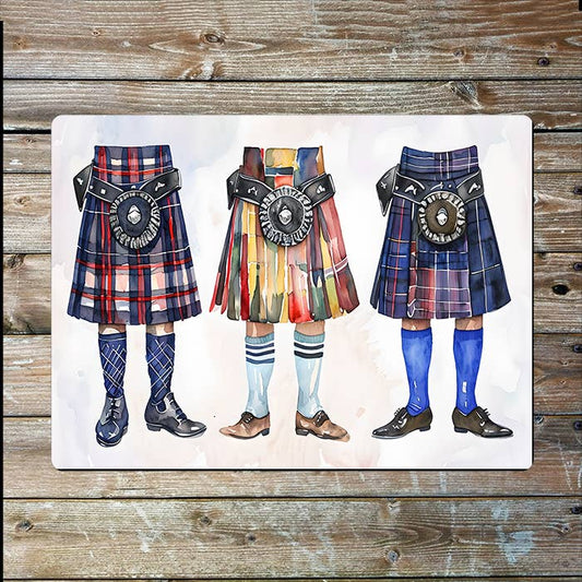 Watercolour Kilt | Scottish Scotland | Metal Sign Plaque