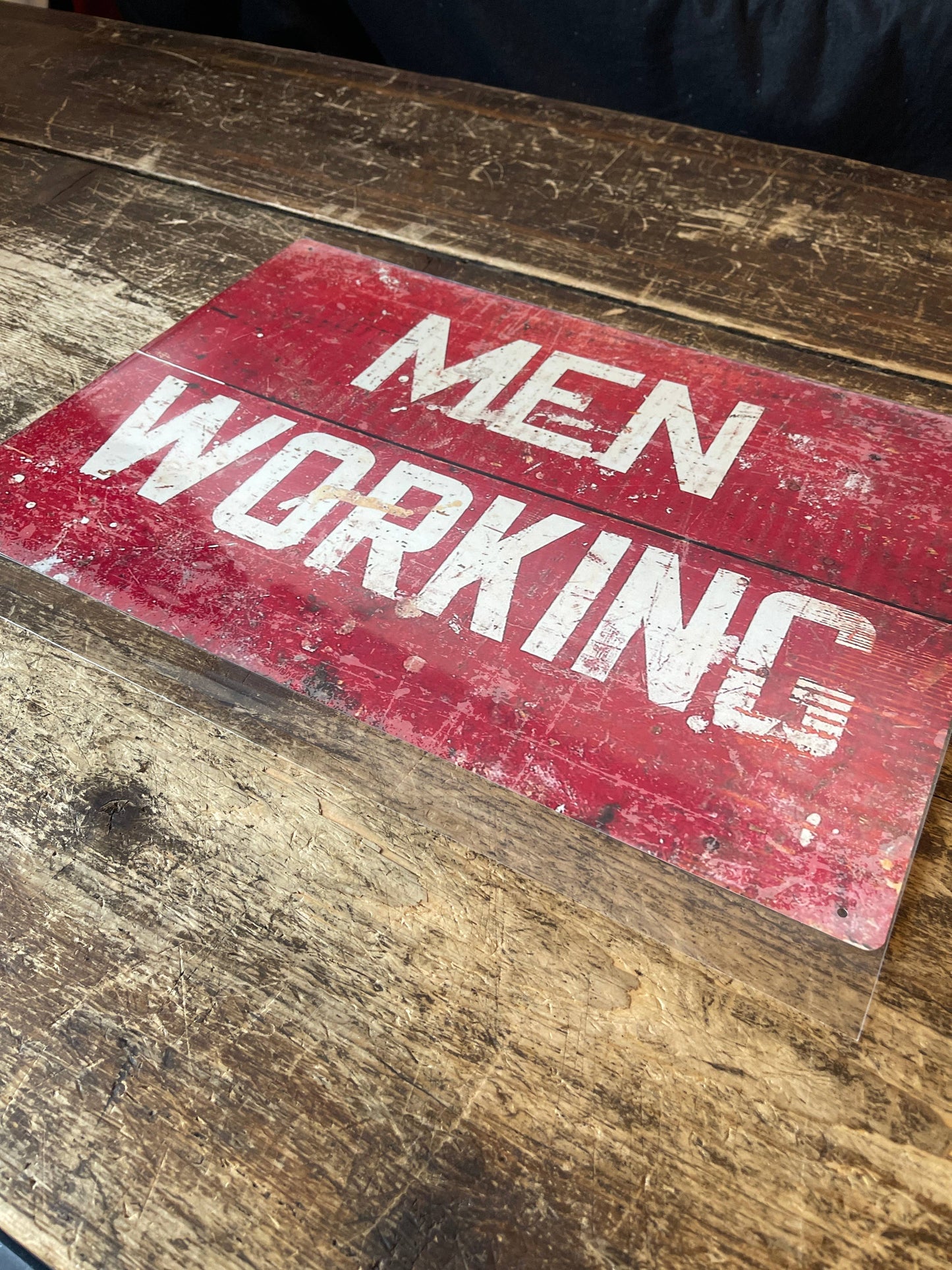 Men Working | Metal Advertising Wall Sign
