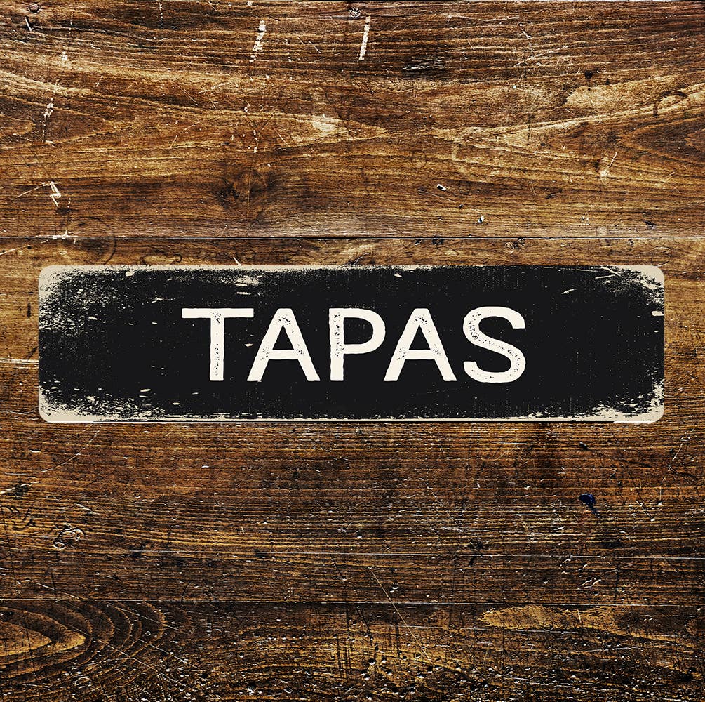 Tapas Sign Metal Long Sign Plaque