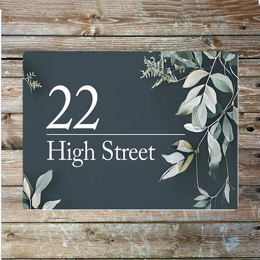 House Number Botanical Name Custom Personalised | Metal Sign