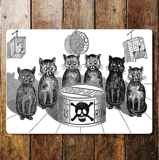 Cats and rats funny wall art | Metal Sign Plaque