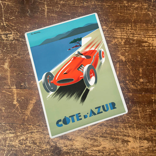 Vintage Cote D'azur Car Racing | Metal Travel Wall Sign