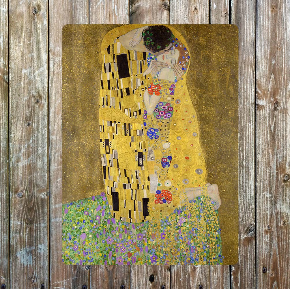The Kiss Painting Abstract Metal Wall Sign