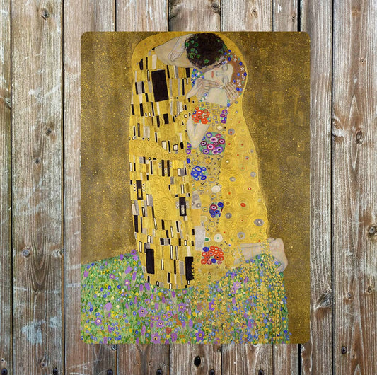 The Kiss Painting Abstract Metal Wall Sign