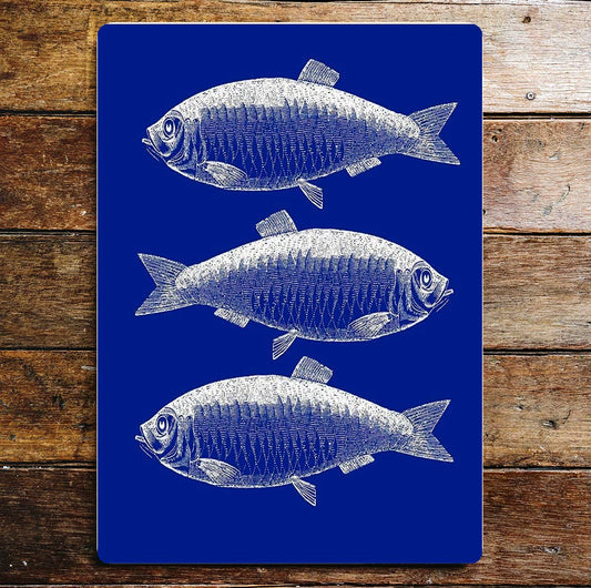 Blue Fish Sea | Metal Wall Sign