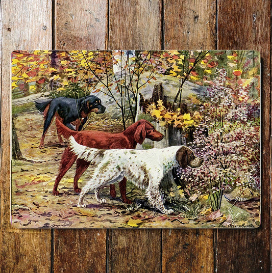 Red setter welsh setter gun dogs hunt Metal Sign Plaque