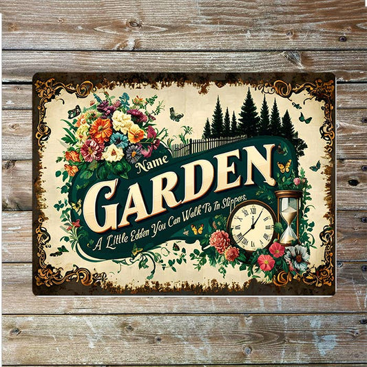 Garden Little Eden Name Custom Personalised | Metal Wall Sign