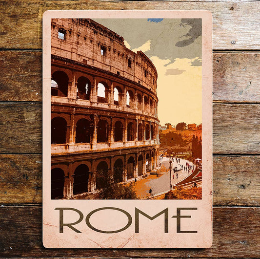 Rome Italy Colosseum Metal Wall Sign Plaque