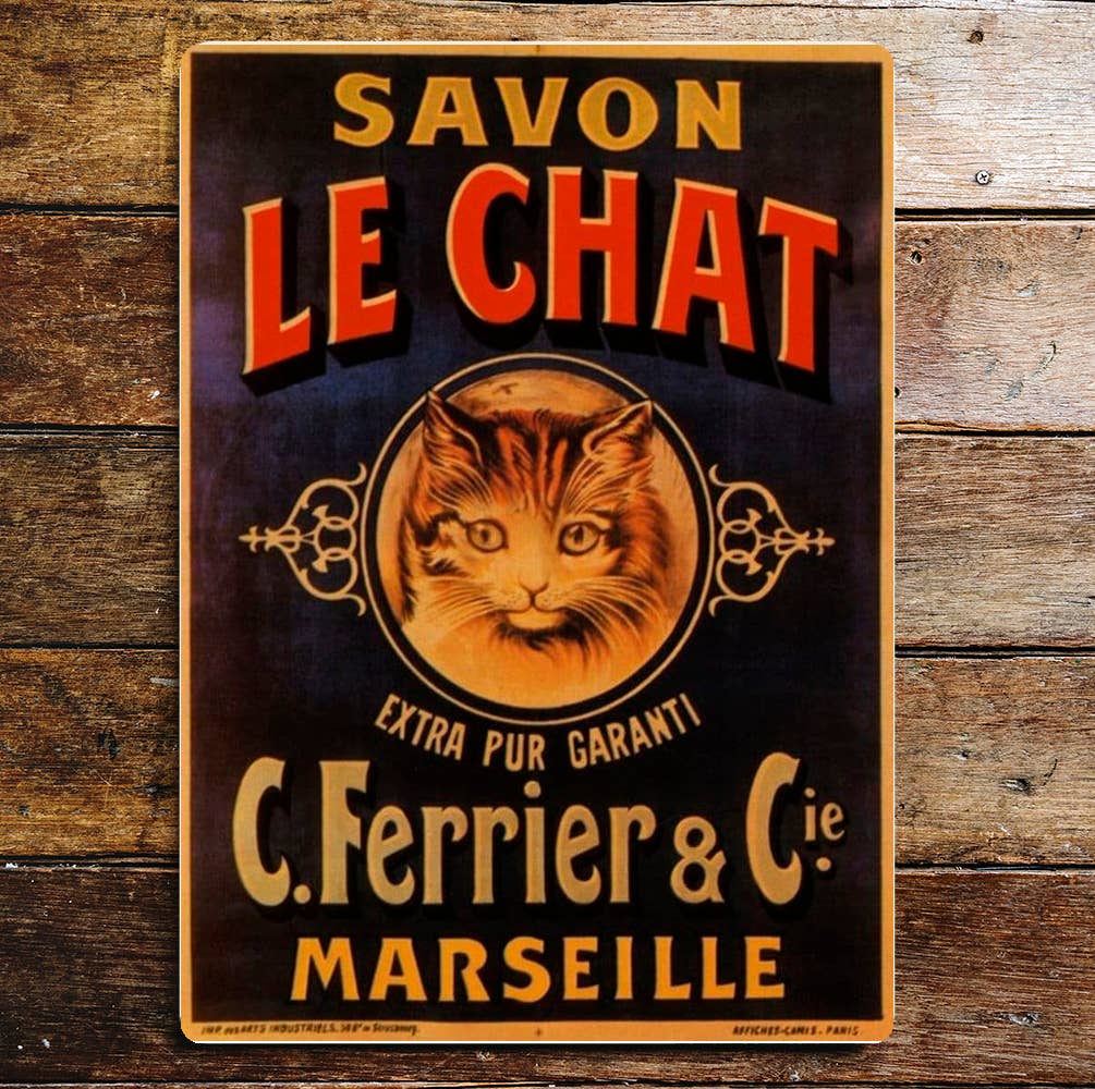 Savon Le Chat French Advert Metal Sign