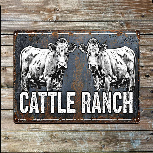 Cattle Ranch | Cows Farm Farmhouse | Metal Sign Plaque