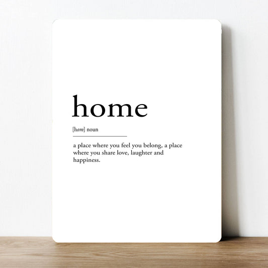 Definition Of Home Love Laugh Happy | Metal Sign Plaque
