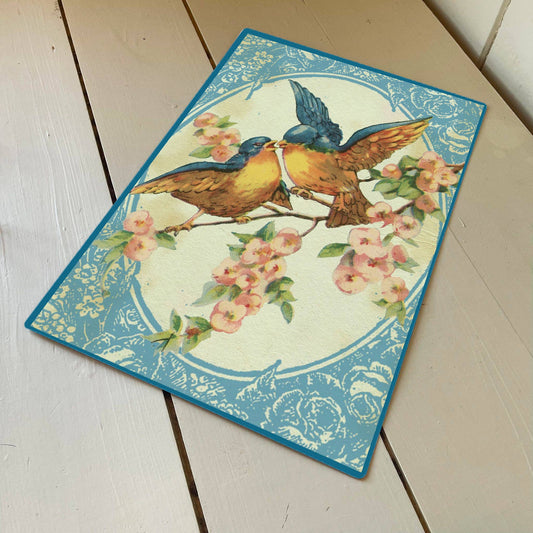 Birds And Blossom shabby chic | Metal Wall Sign