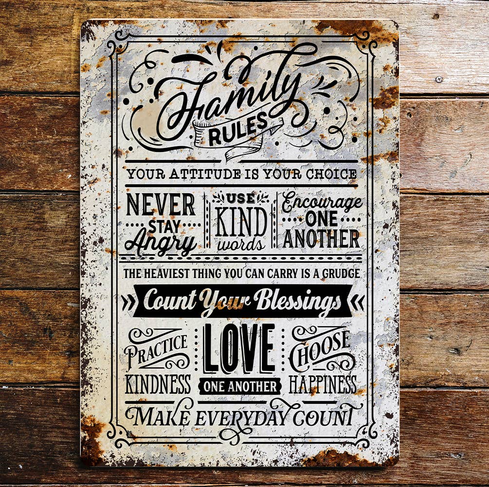 Family house rules | Metal Sign Plaque