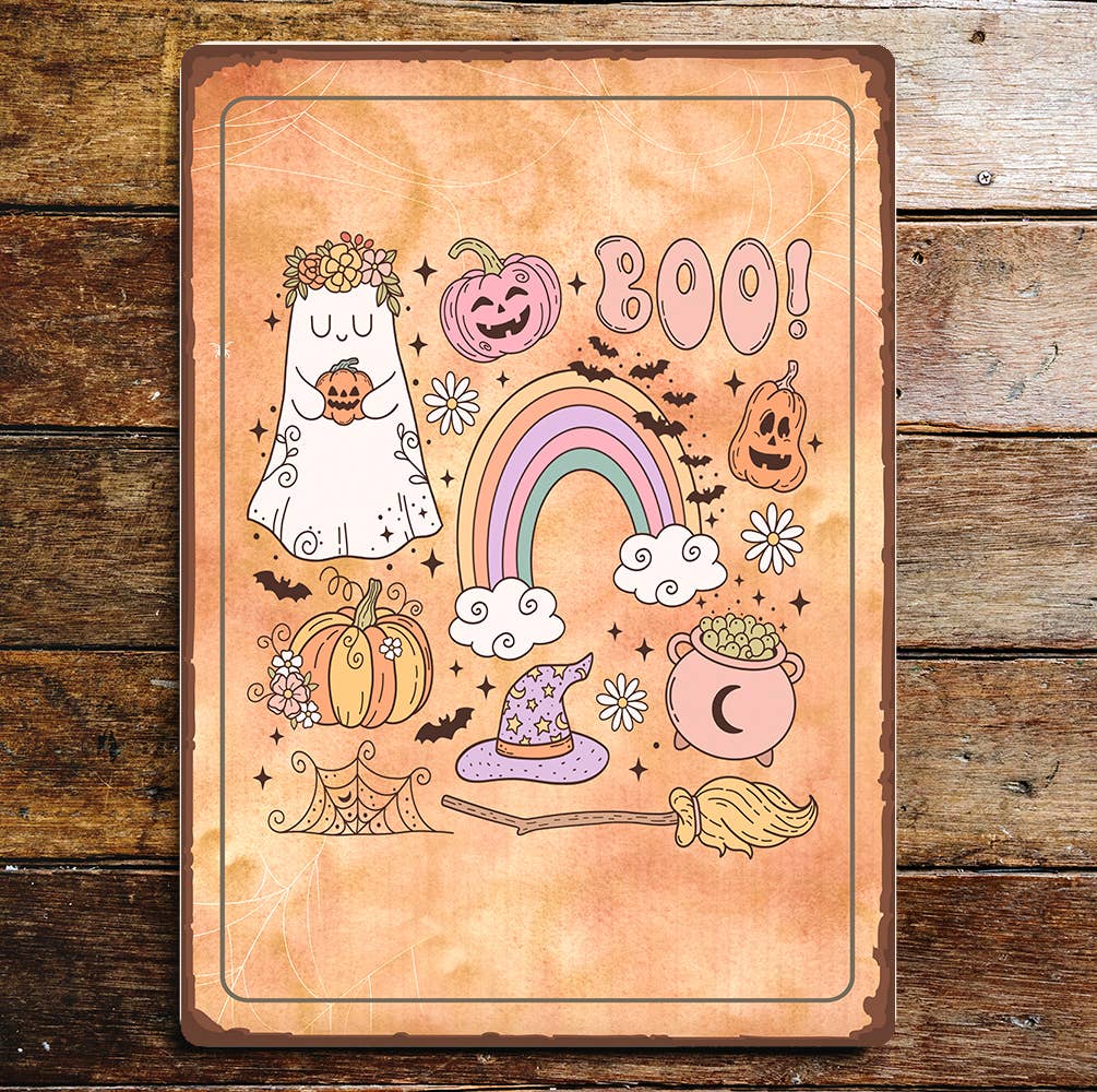 Halloween Rainbow Art | Metal Sign Plaque