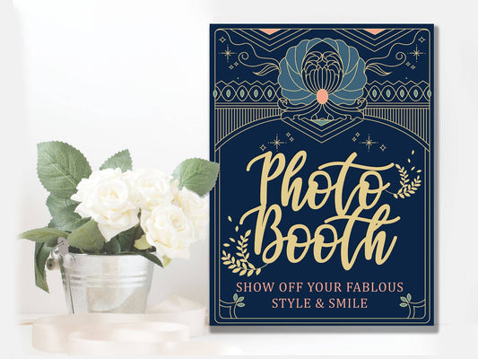 Wedding Photo Booth Art Deco | Metal Wall Sign