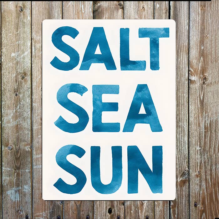 Saly Sea Sun Quote Nautical Metal Sign Plaque